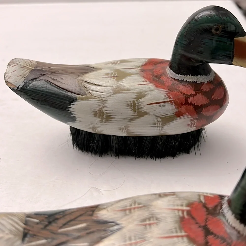 Set of Hand Painted Ducks Clothes Brush